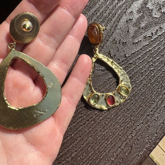 Radiant Citrine and Multicolor Gemstone Earrings - Picture 2 of 6